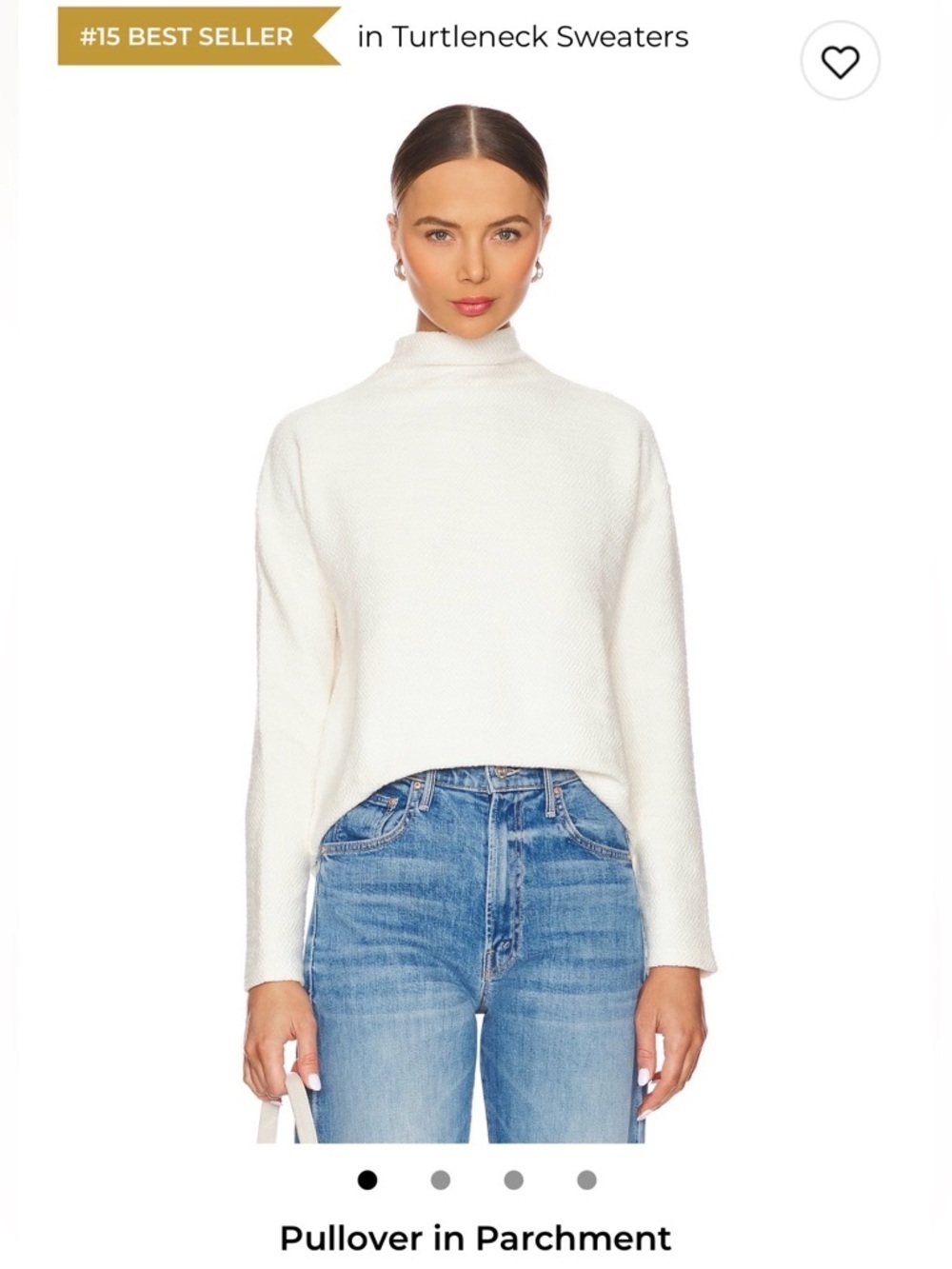 NWT Bobi Pullover Turtleneck in Parchment- still n stores
